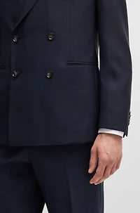 Melange suit wool with natural stretch