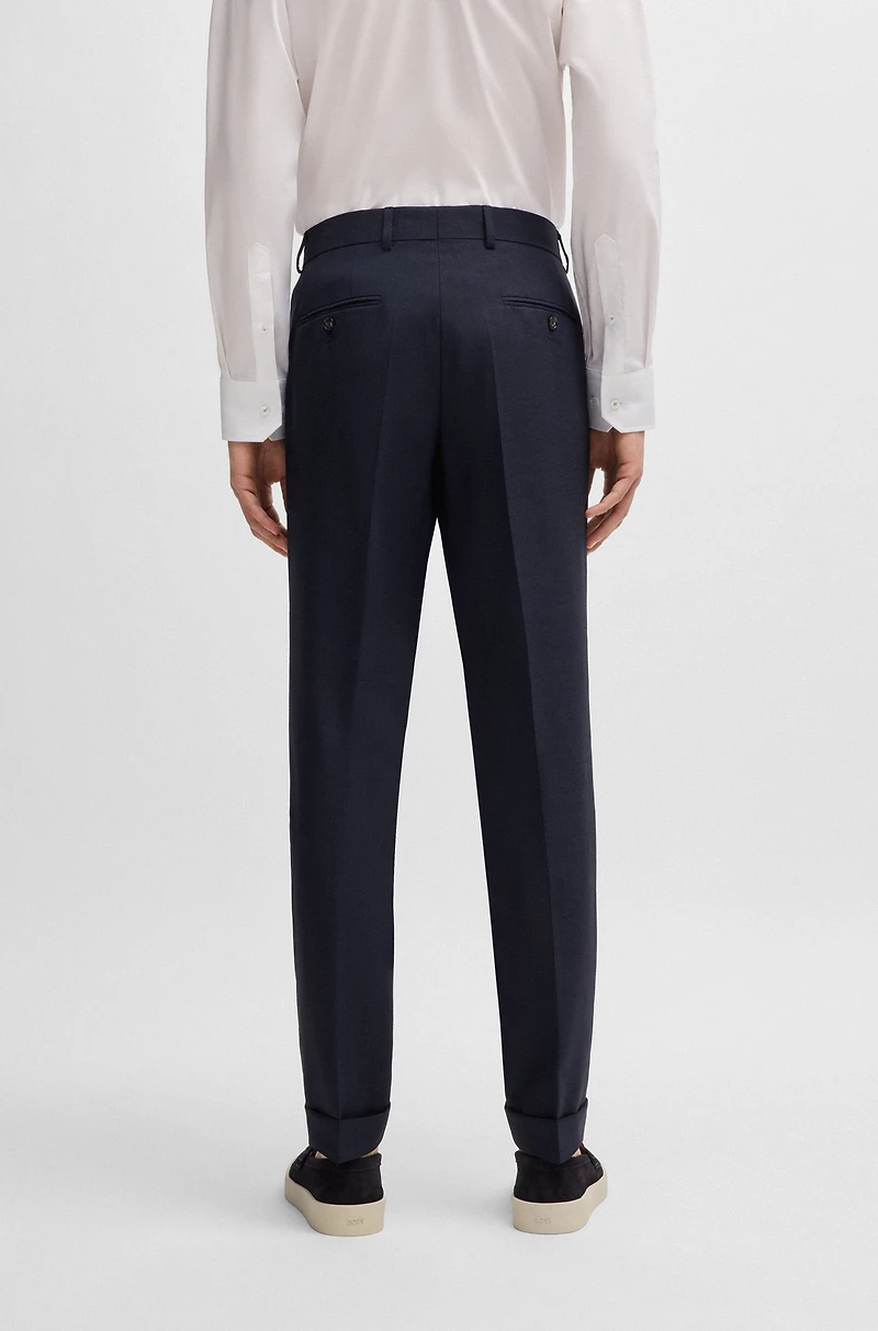 Melange suit wool with natural stretch
