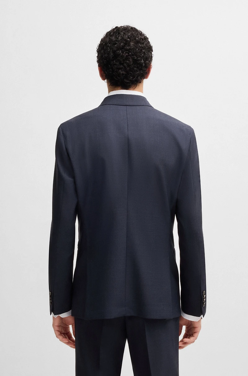 Melange suit wool with natural stretch