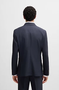 Melange suit wool with natural stretch