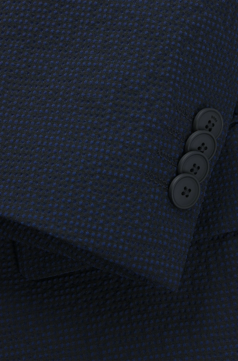 Two-piece suit performance-stretch seersucker