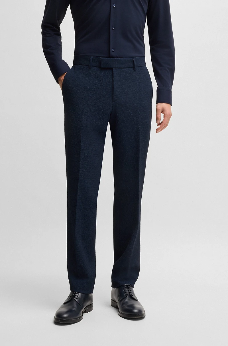 Two-piece suit performance-stretch seersucker