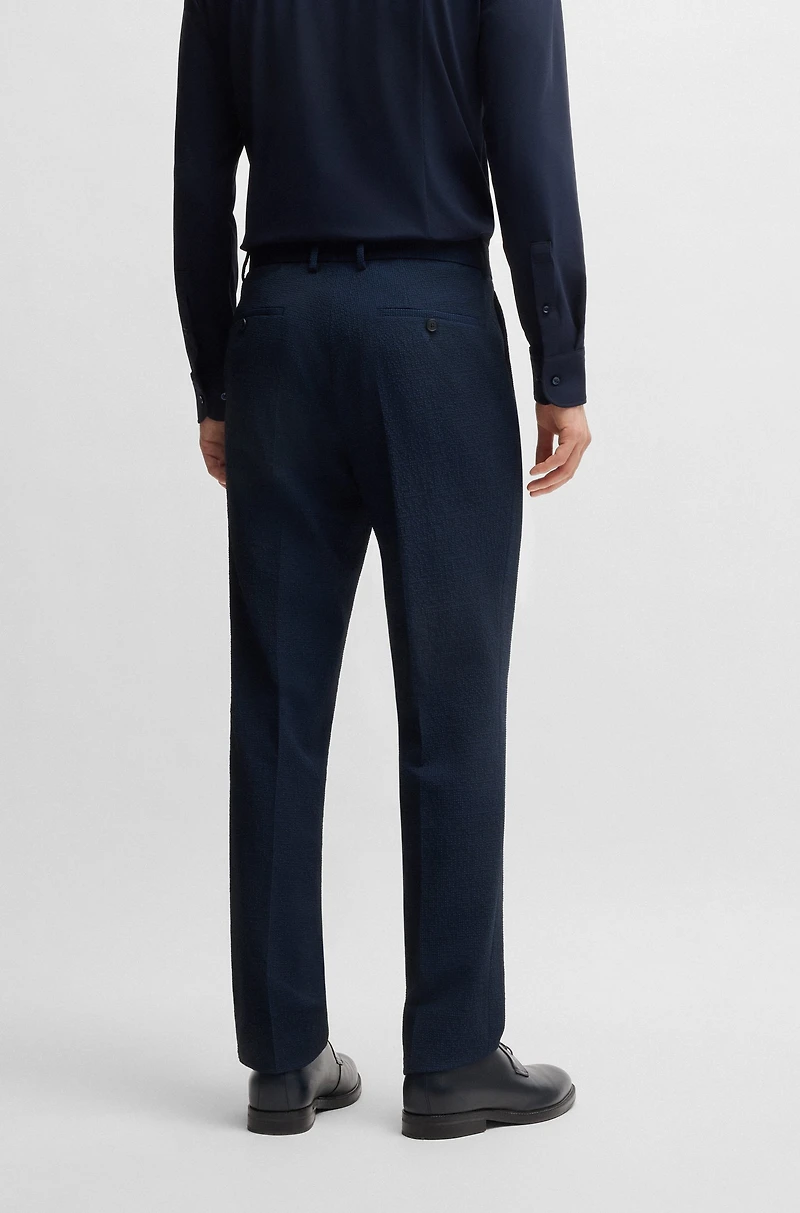 Two-piece suit performance-stretch seersucker