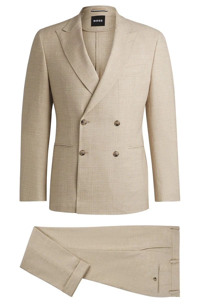 Two-piece suit patterned tweed