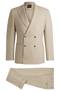 Two-piece suit patterned tweed