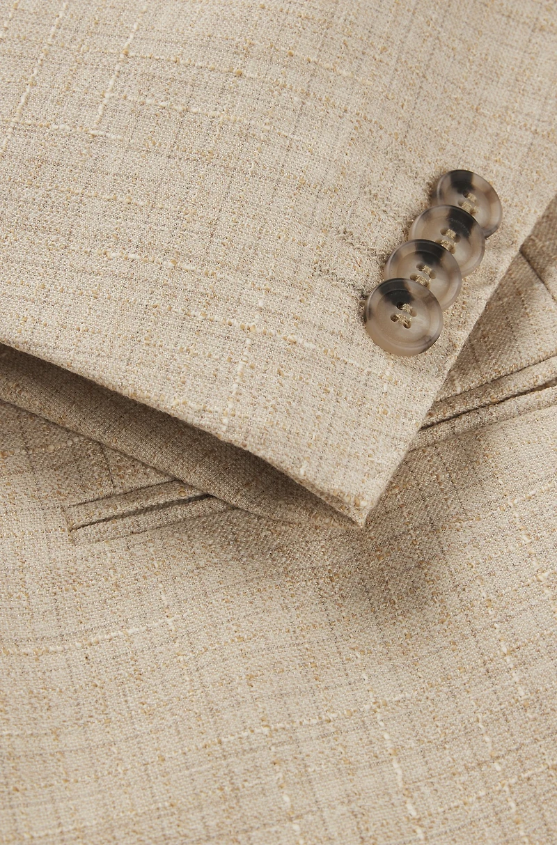 Two-piece suit patterned tweed