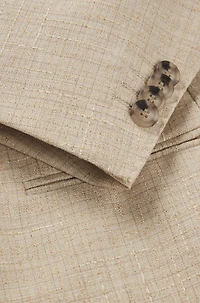 Two-piece suit patterned tweed