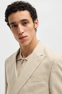 Two-piece suit patterned tweed