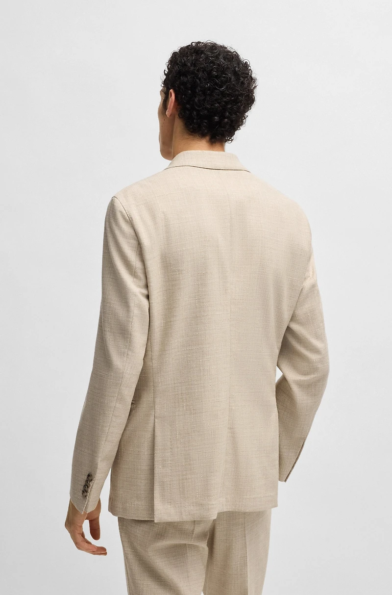 Two-piece suit patterned tweed