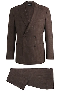 Two-piece suit patterned tweed