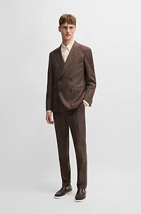 Two-piece suit patterned tweed