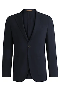 Slim-fit blazer wool seersucker with silk