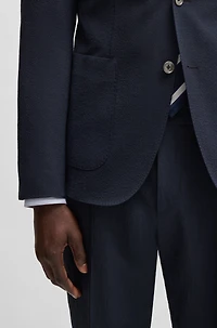 Slim-fit blazer wool seersucker with silk