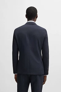 Slim-fit blazer wool seersucker with silk