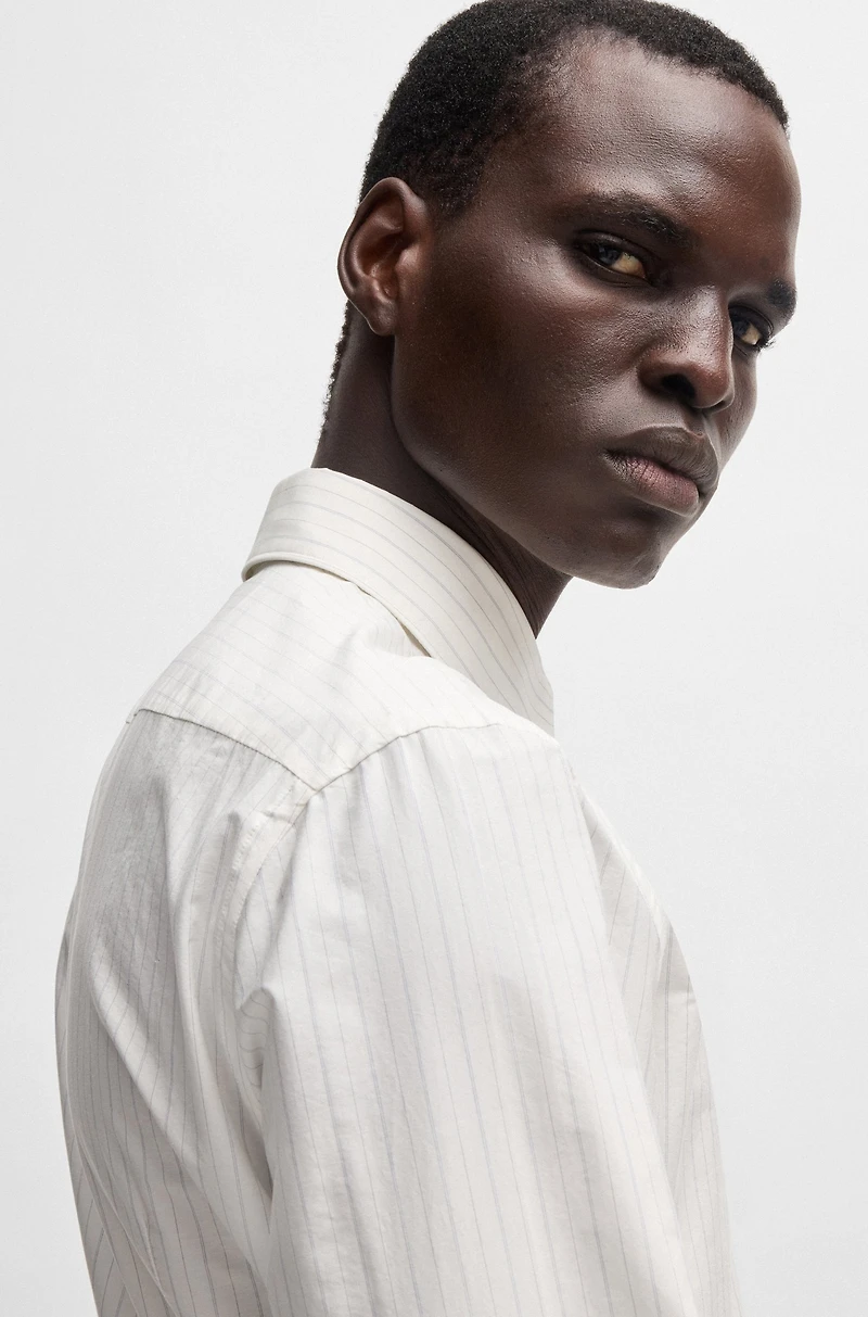 Slim-fit shirt striped Italian-made cotton