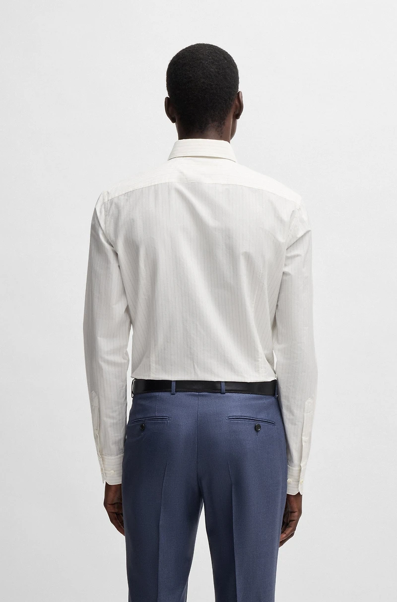 Slim-fit shirt striped Italian-made cotton
