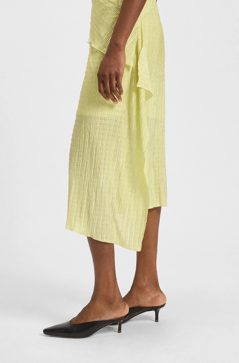 Plissé dress with layered effect