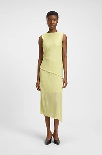 Plissé dress with layered effect