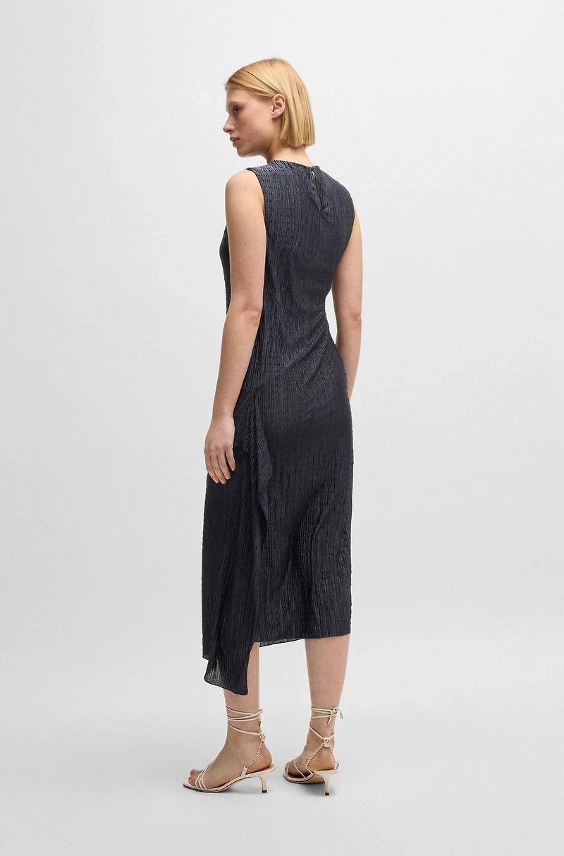 Plissé dress with layered effect