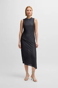 Plissé dress with layered effect