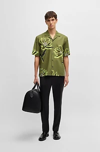 Relaxed-fit shirt Italian-made floral-print cotton