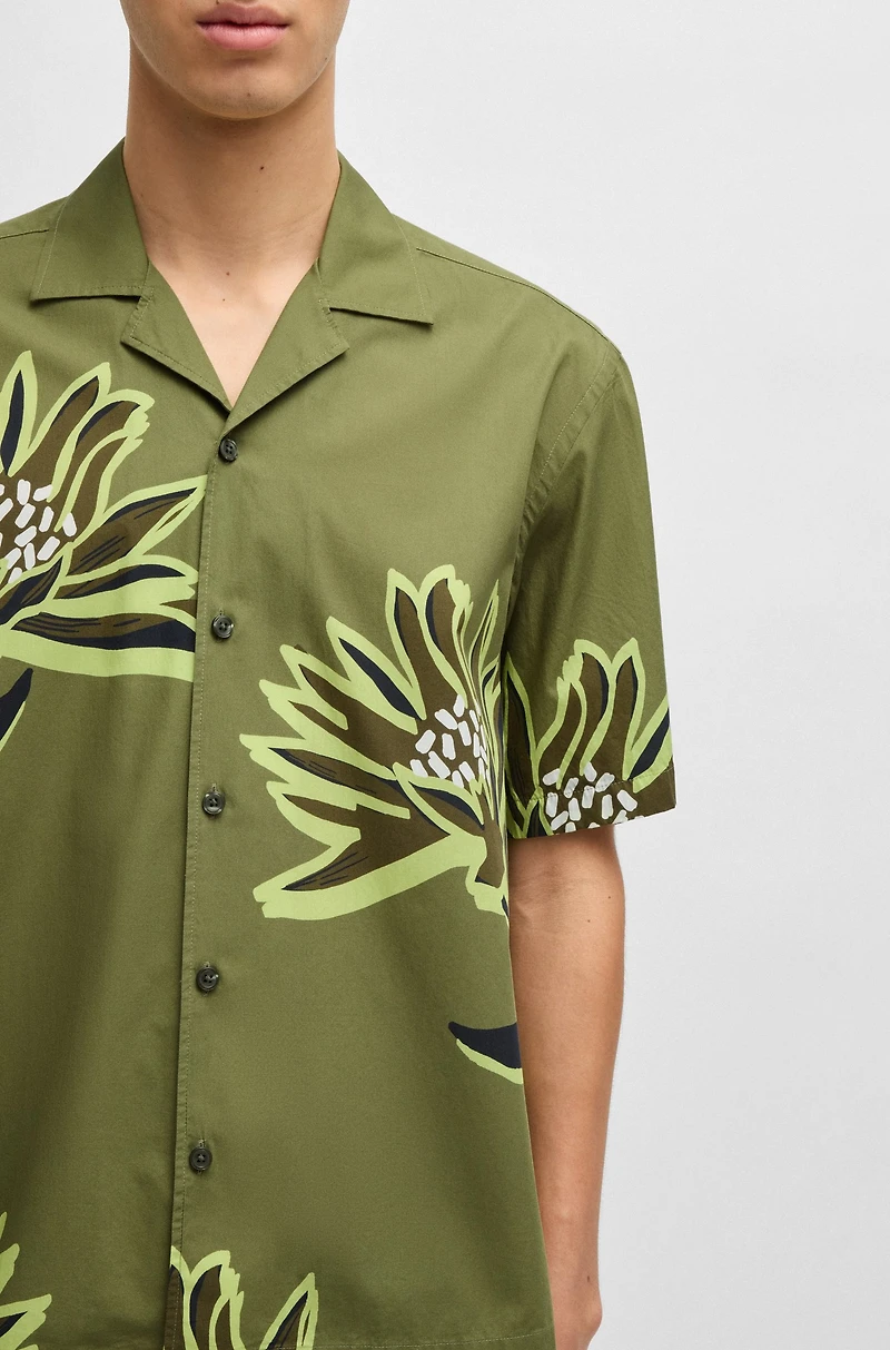 Relaxed-fit shirt Italian-made floral-print cotton