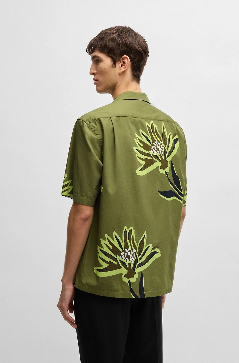 Relaxed-fit shirt Italian-made floral-print cotton