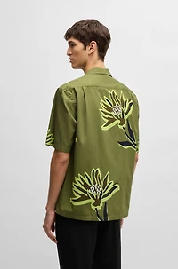 Relaxed-fit shirt Italian-made floral-print cotton