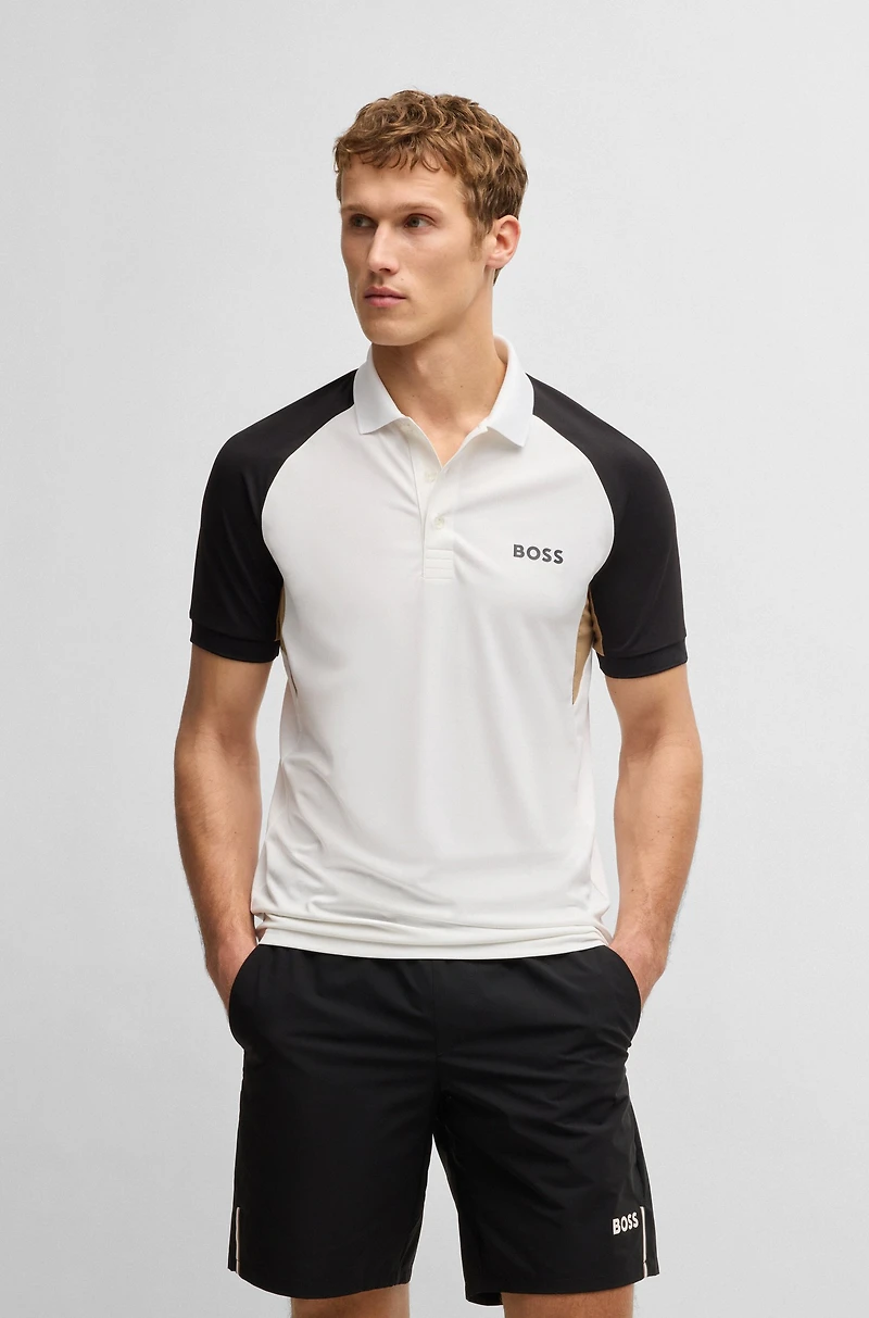 Active Paddy color-blocked polo shirt with mesh inserts