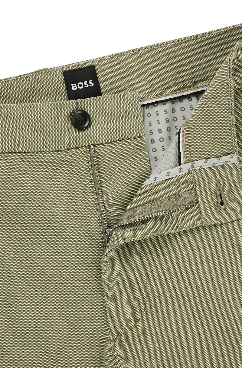 Regular-fit trousers printed stretch cotton