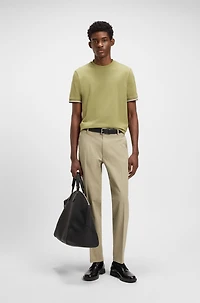 Regular-fit trousers printed stretch cotton