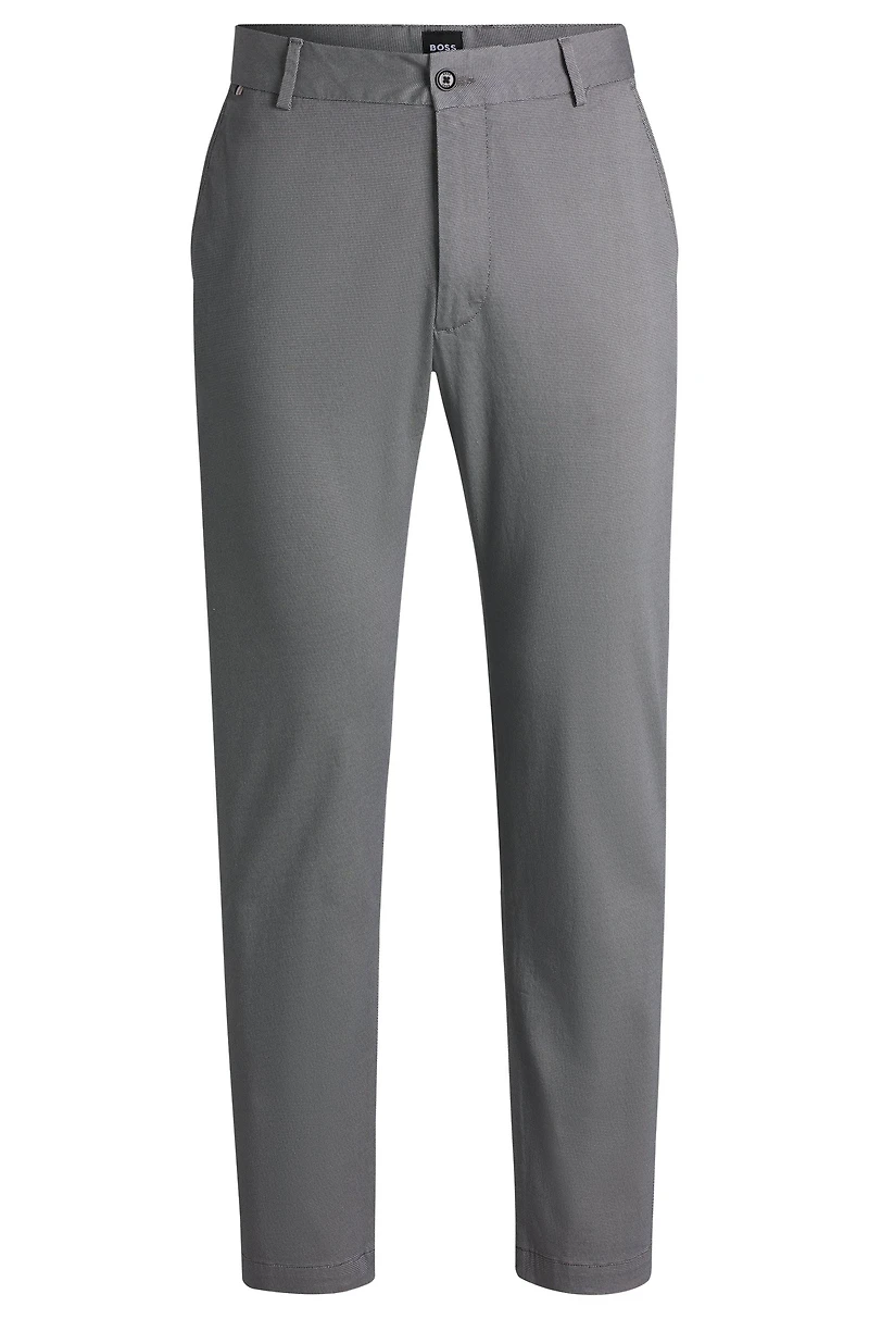 Regular-fit trousers printed stretch cotton