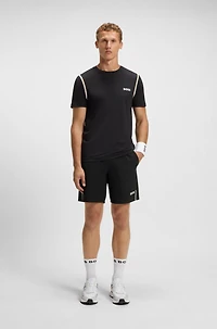 Active waffle-structure T-shirt with signature stripes