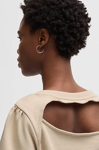 Cotton-terry sweatshirt with rear cut-out and bow