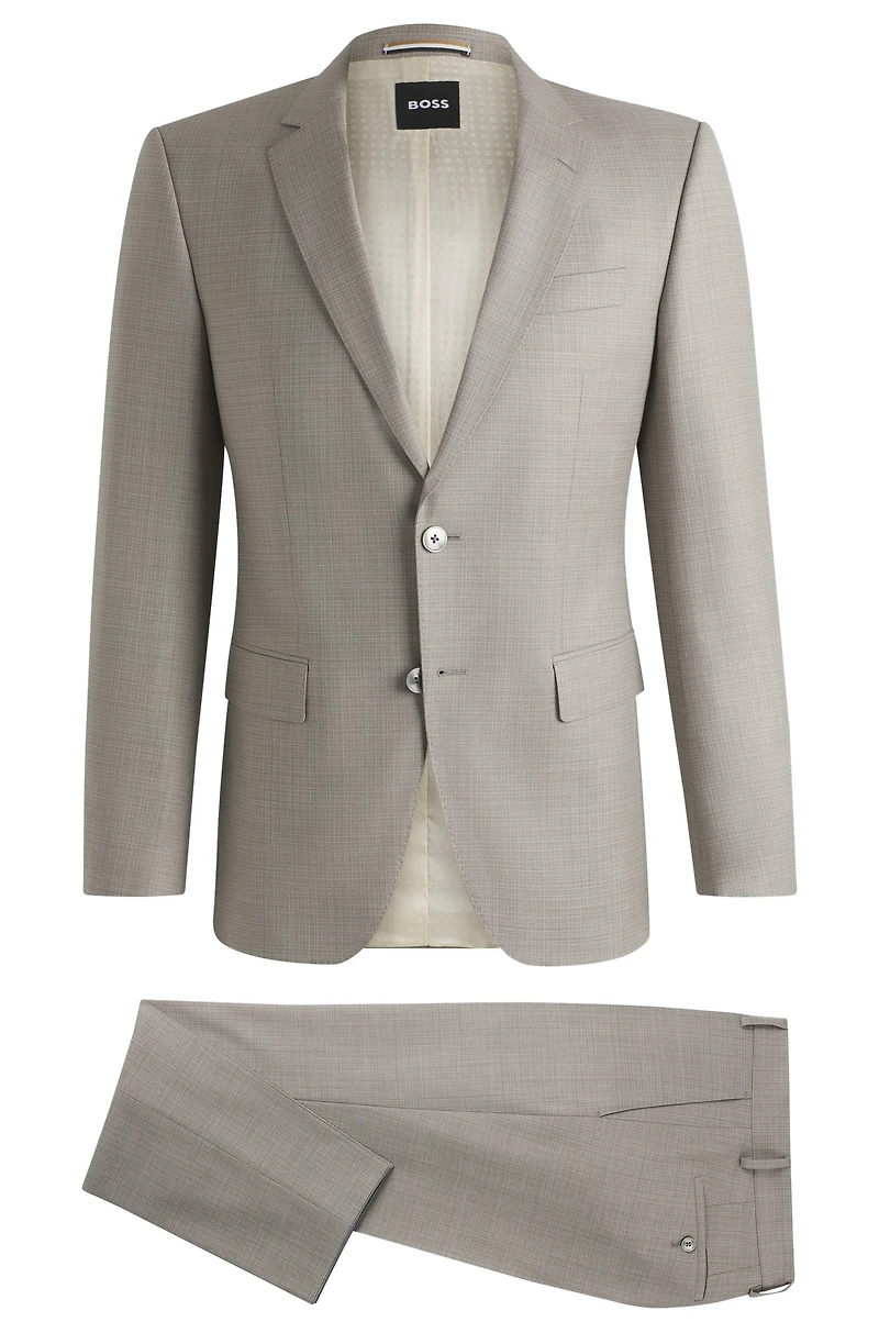 Slim-fit suit patterned wool