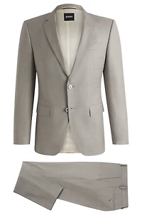 Slim-fit suit patterned wool
