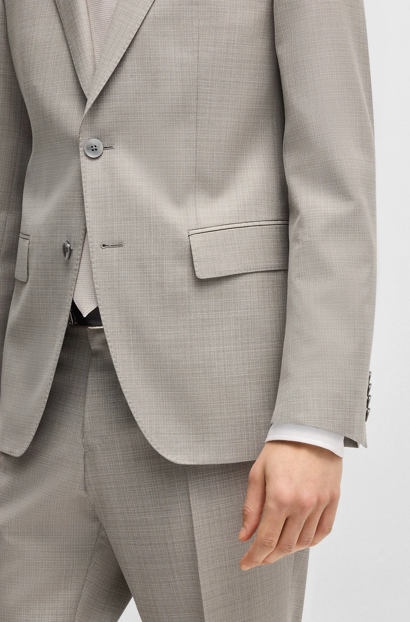 Slim-fit suit patterned wool