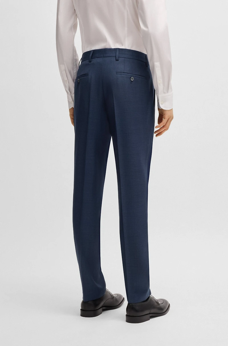 Slim-fit suit patterned wool
