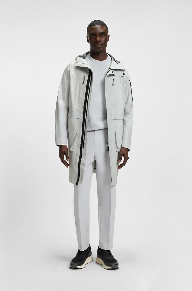 Water-repellent parka jacket with sealed seams