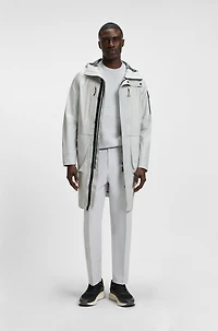 Water-repellent parka jacket with sealed seams