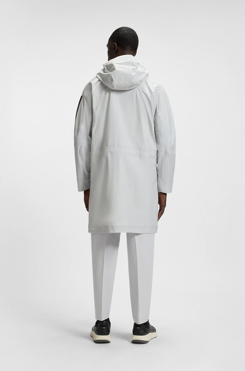 Water-repellent parka jacket with sealed seams