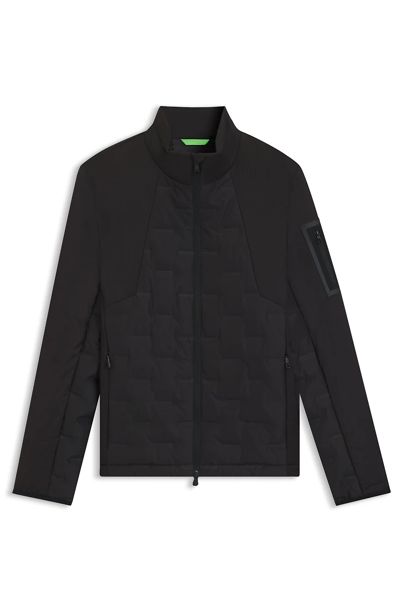 Cropped down jacket with water-repellent finish