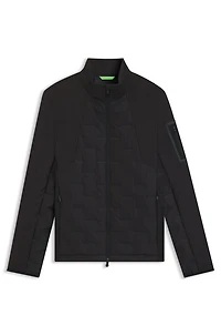 Cropped down jacket with water-repellent finish