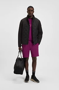 Cropped down jacket with water-repellent finish