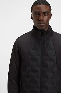 Cropped down jacket with water-repellent finish
