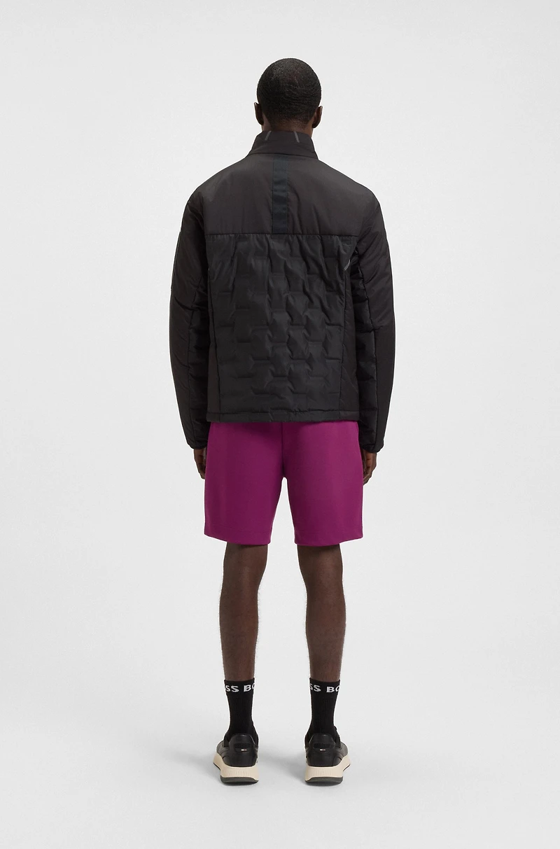 Cropped down jacket with water-repellent finish