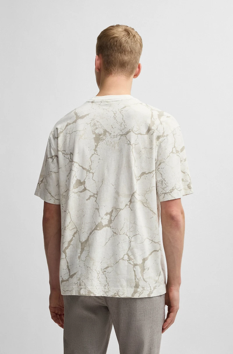 Cotton-jersey T-shirt with all-over print
