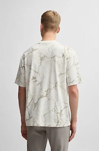 Cotton-jersey T-shirt with all-over print