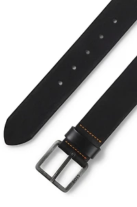 Logo-buckle belt leather