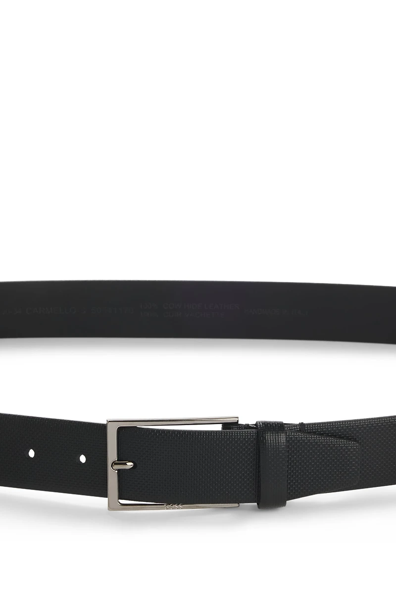 Belt bag with trims printed Italian leather